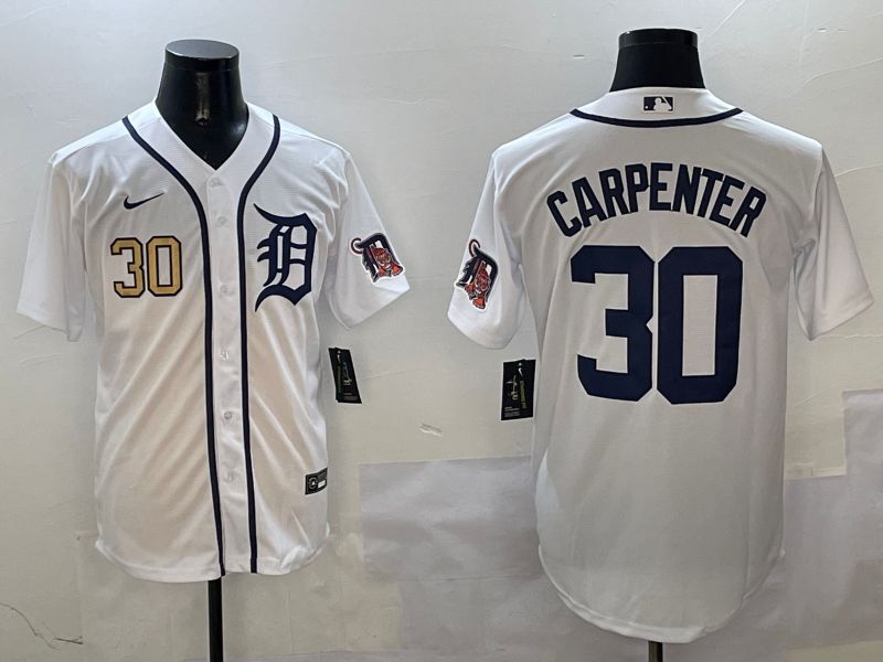 Men Detroit Tigers #30 Carpenter White Game 2025 Nike MLB Jersey style 3114